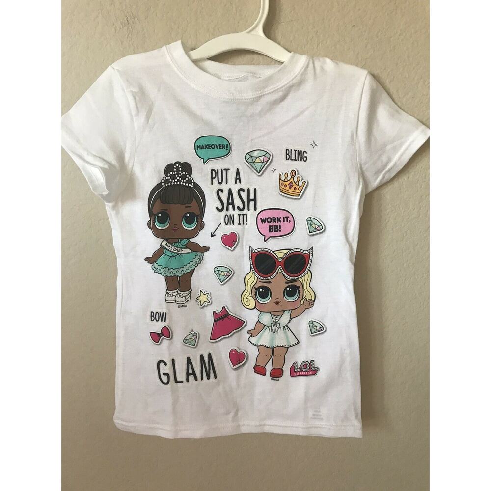 LOL Surprise White Miss Baby Leading Baby Short Sleeve T Shirt Top Size 5/6